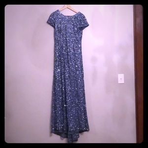 Adrianna Papell Sequined Scoop Back Gown